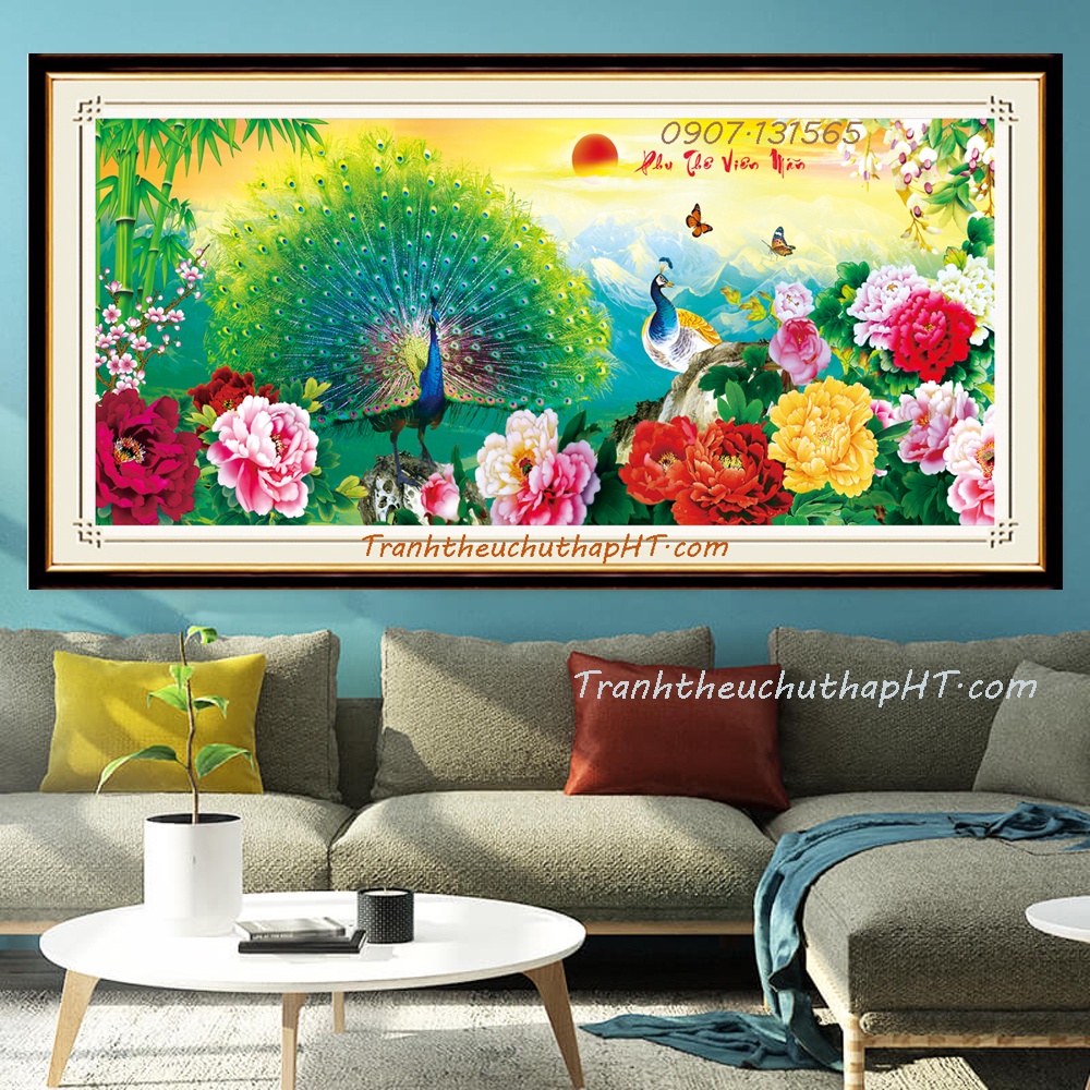 Tranh đính đá Phu thê viên mãn VS454: 120*60cm (tự làm)