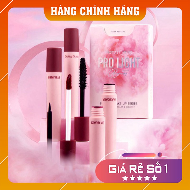 Bộ trang điểm ♥️FREESHIP♥️ Bộ 4 món trang điểm cá nhân fashion makeup HengFang . 1 set gồm Mascara + Kẻ mắt + 2 Son lì