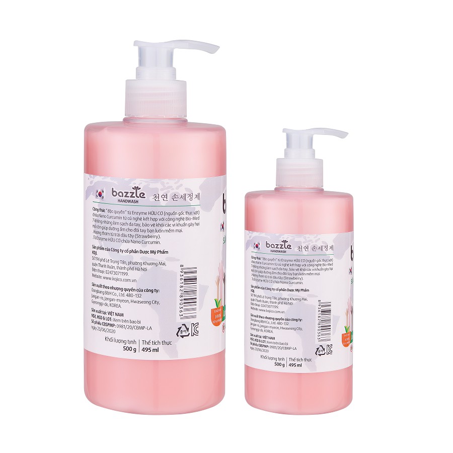 Sữa rửa tay sinh học Bazzle 500ml giúp ngăn ngừa vi khuẩn duy trì độ ẩm cho làn da mềm mại | BigBuy360 - bigbuy360.vn