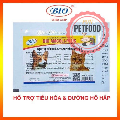 Bột Bio Pharmachemie HỖ TRỢ TIÊU HÓA VÀ ĐƯỜNG HÔ HẤP CHÓ MÈO