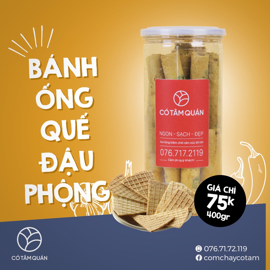 BÁNH ỐNG QUẾ NHÂN ĐẬU PHỘNG - CÓ TÂM QUÁN