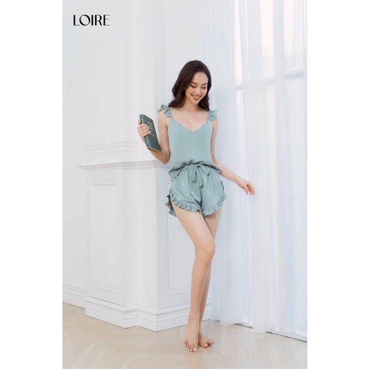 Bộ ngủ nữ 2 dây lụa mềm mịn siêu xinh