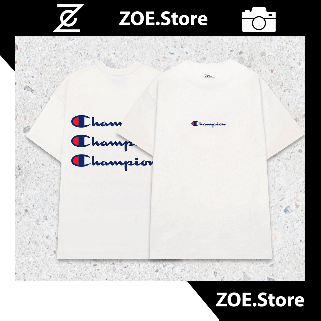 Áo thun CHAMPION, áo phông tay lỡ nam nữ unisex, ZOEclothing
