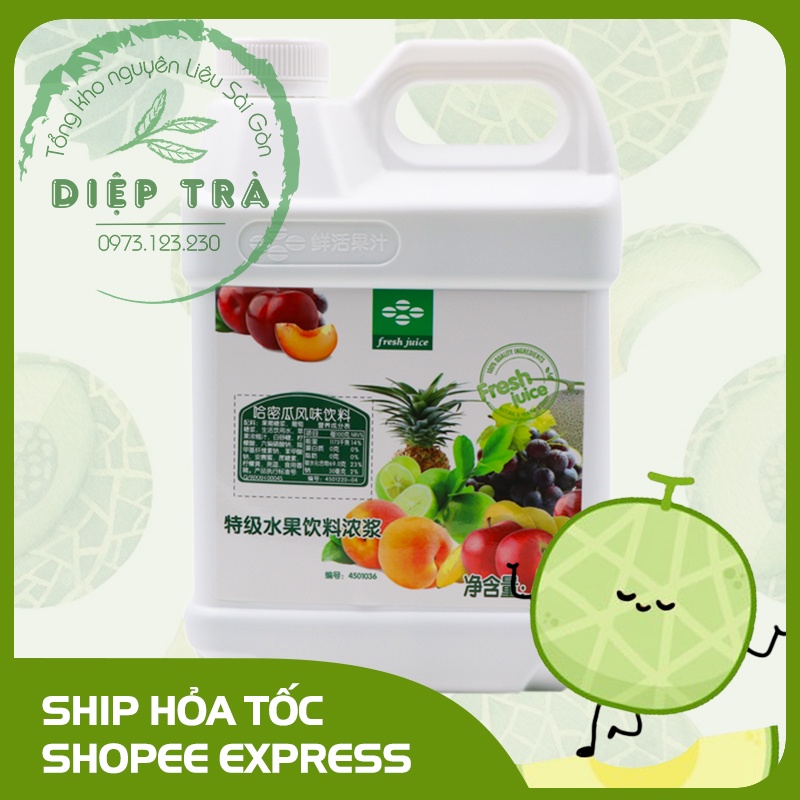 Siro TE 3kg vị: Dưa Lưới, Bạc Hà, Xoài, Dâu, Đào, Vải, Việt Quất, Dưa Hấu, Mật Ong, Chanh Leo, Chanh Xanh, Chanh Quất
