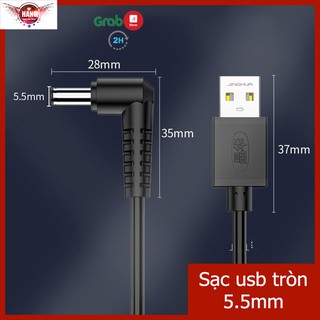 CÁP SẠC USB ĐẦU TRÒN 5.5MM JINGHUA U551