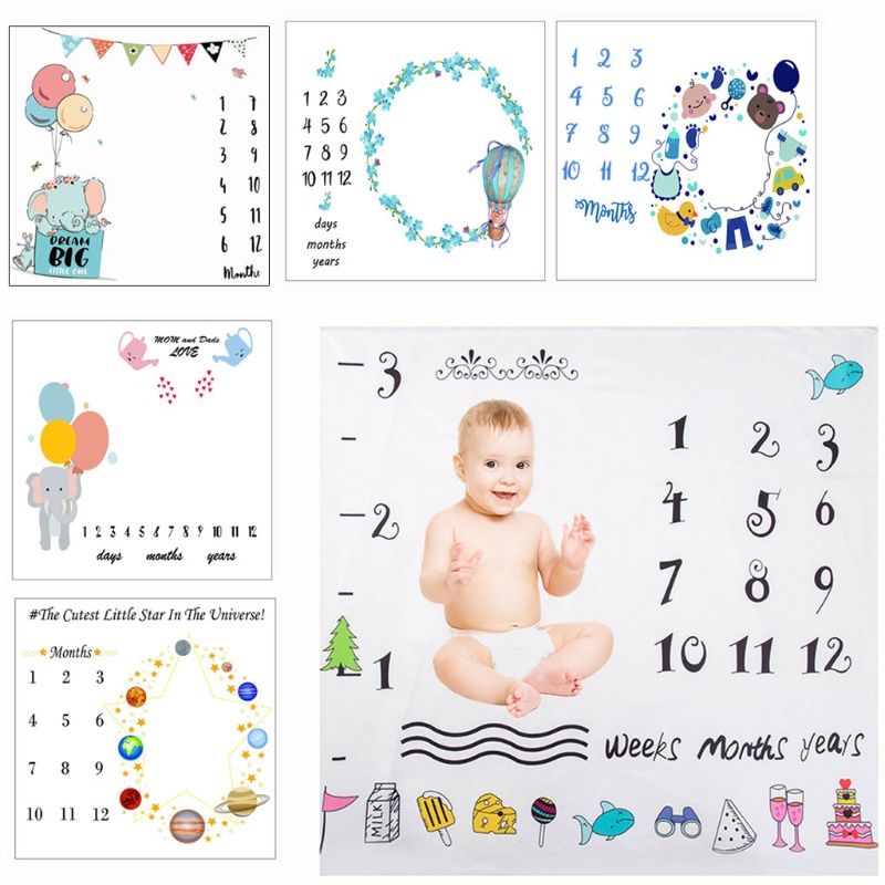 Tấm thảm trải chụp hình đánh dấu cột mốc phát triển theo tháng cho bé sơ sinh