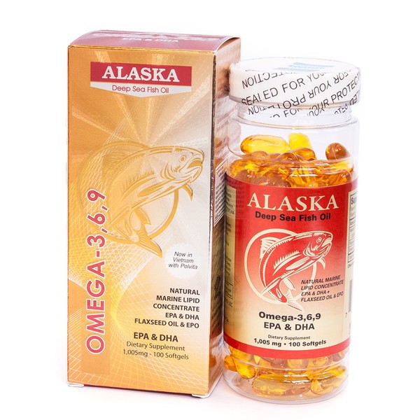[ Hàng Mỹ ] Omega 369 Alaska giúp sáng mắt, bảo vệ trí não. hàng nhập khẩu MỸ, Lọ 100 viên