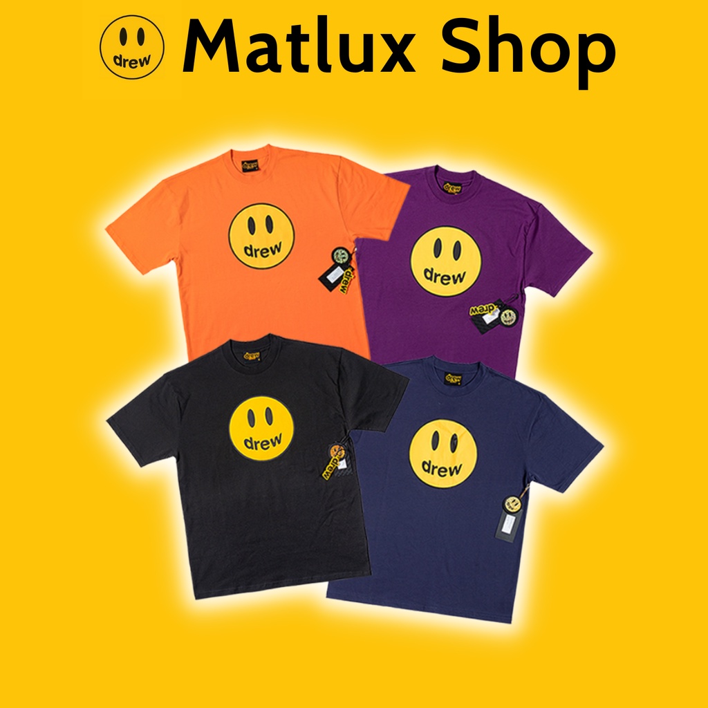 Áo thun Drew House Justin Bieber SS20 cao cấp, Áo Drew House Mascot, Tee Drew mặt cười unisex nam nữ mùa hè
