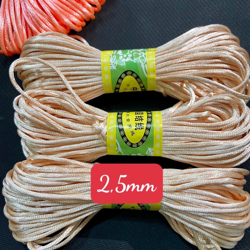6mét Dây sợi tim polyte 2,5mm tết vòng tay vòng cổ làm thủ công