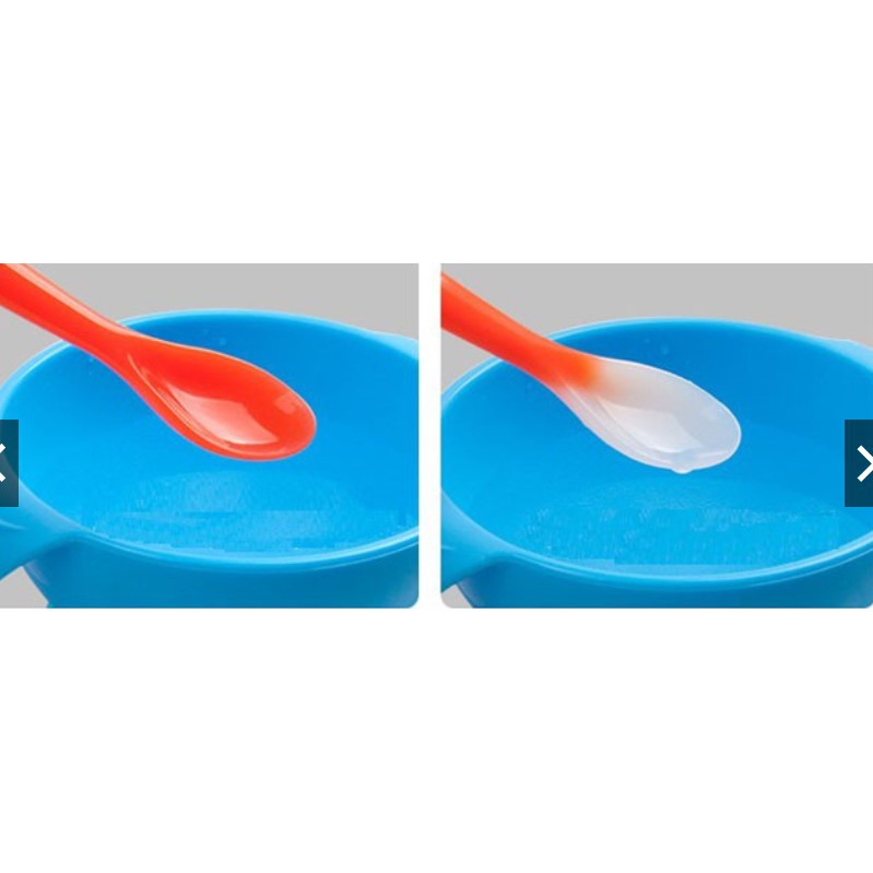 Thìa ăn dặm silicol báo nóng cho bé