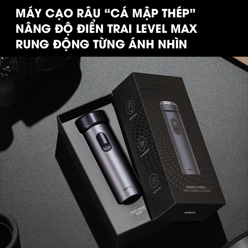 Máy Cạo Râu Cầm Tay Smate ST-R201 - Sạc Nhanh Type-C Kháng Nước IPX7 Bảo Vệ Da Mặt Màn Hình LCD Cao Cấp