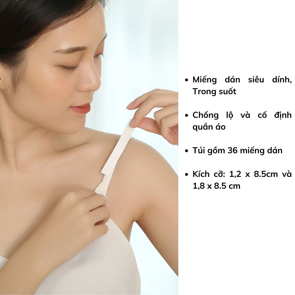 Miếng dán cố định quần áo chống tuột, băng dính chống lộ siêu dính chắc chắn YUKI STORE 0137