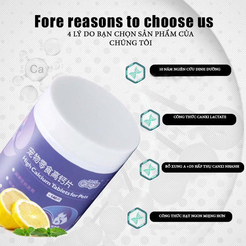 HỘP CANXI CHO CHÓ VỊ CAM CHZK CANXI LACTATE VÀ VITAMIN A,D3 HẤP THỤ NHANH CHẮC XƯƠNG CHO CÚN CƯNG-CSP64