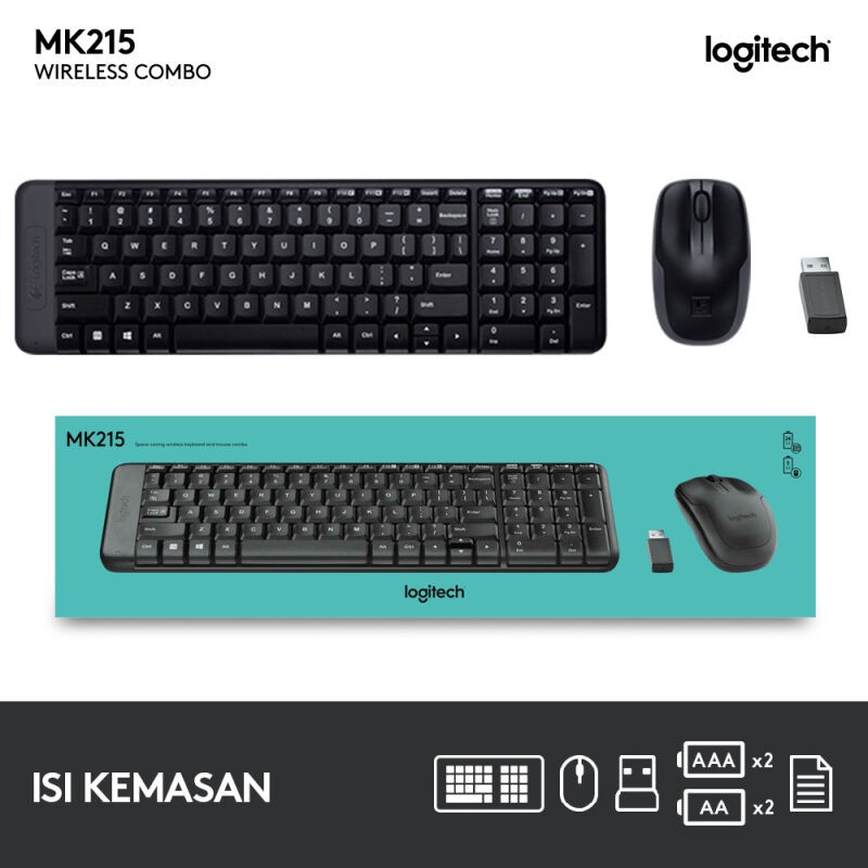 Combo Bàn Phím + Chuột Không Dây Logitech Mk215 Chính Hãng