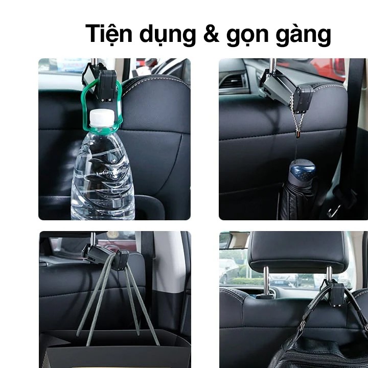 Giá đỡ điện thoại Baseus Back Seat Hook Mobile Phone Holder gắn sau ghế xe ôtô kiêm móc treo đồ đa năng chịu lực