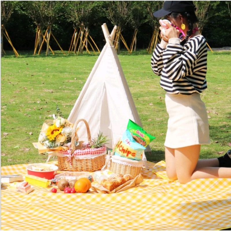 [ GIÁ SIÊU RẺ ] KHĂN TRẢI BÀN THẢM PICNIC CARO VUÔNG