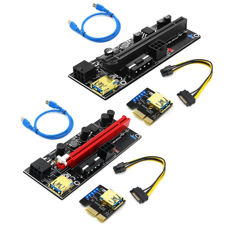 Btsg PCI E X16 Card Đồ Họa Nối Dài Cáp Adapter GPU 6Pin Sang Sata Cho BTC Miner