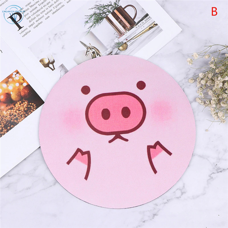 Bàn Di Chuột Máy Tính Hình Tròn Họa Tiết Trái Cây Dễ Thương