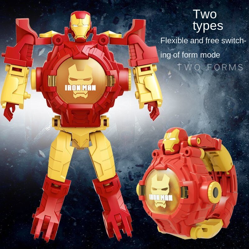 Hoạt Hình Đồng Hồ robot Biến Hình Gấu teddy / transformers / optimus prime / Quà Tặng Cho Bé Gái