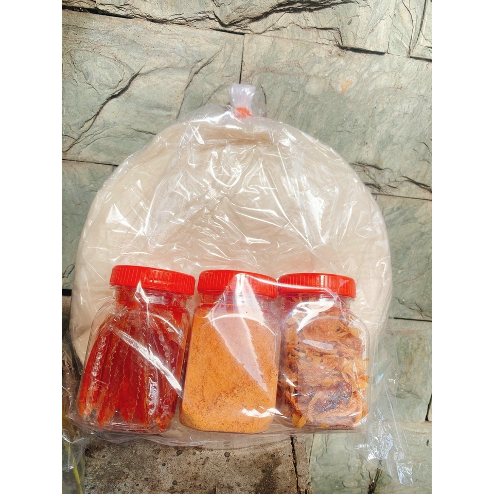 Combo BÁNH TRÁNG SATE MUỐI HÀNh-Set Bánh Tráng Phơi Sương Muối Tôm Hành Phi Sate