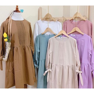 đầm babydoll cổ tròn