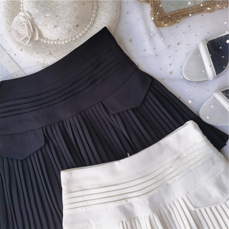 [HÀNG CÓ SẴN] Chân váy xếp ly đen trắng túi nắp hàng Quảng Châu | BigBuy360 - bigbuy360.vn