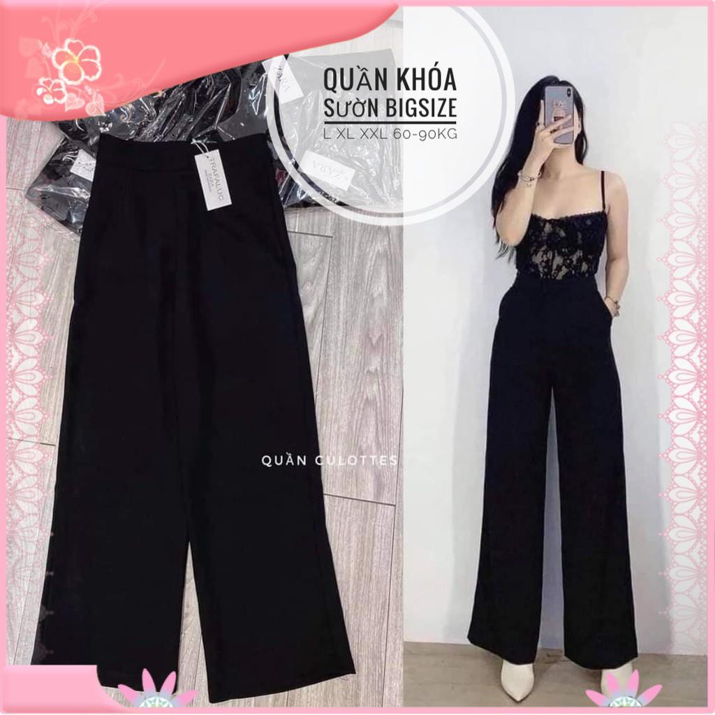 Quần ống sớ BIGSIZE Khóa sườn MS 92-Hàn bán shop 60-90kg