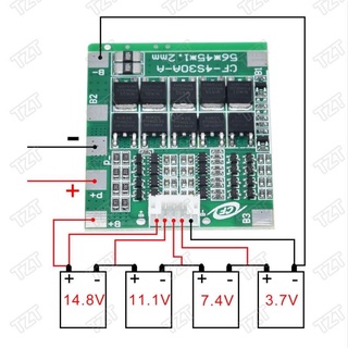 Bảng mạch cân bằng pcb 4s 30a 14.8v bảo vệ pin li-ion lithium 18650 tích hợp cáp. gói bảo vệ pcb cân bằng