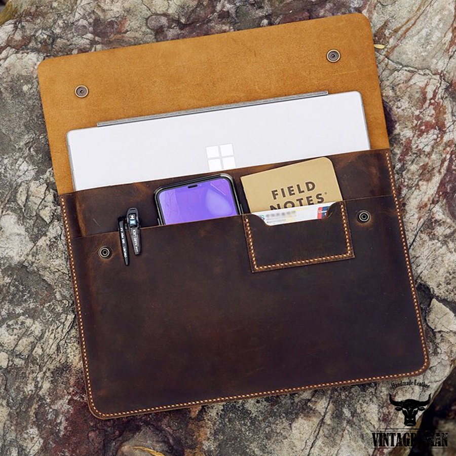 Túi Da Đựng Laptop, Máy Tính Bảng, tệp A4 / Da thật M9