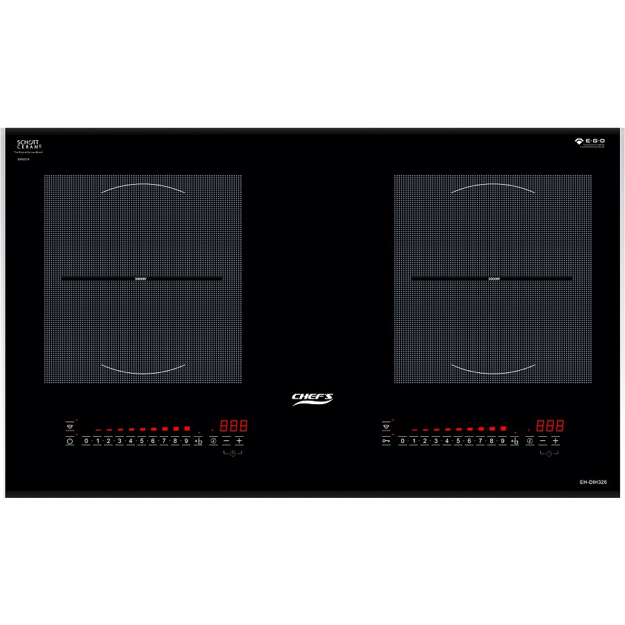 Bếp từ Chefs EH-DIH326 - 720mm x 430mm, Kính Schott Ceran, Đen