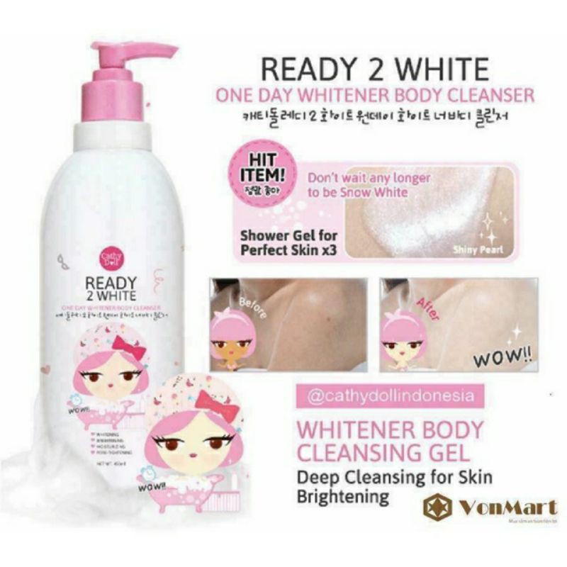 SỮA TẮM READY 2 WHITE - 500ml - chính hãng