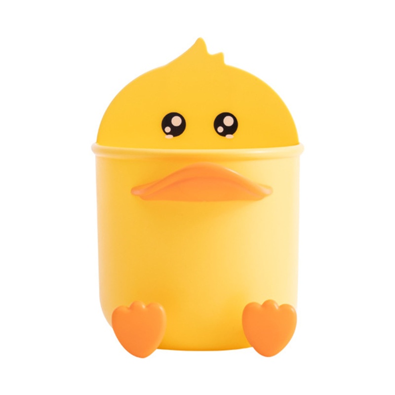 Hộp Đựng Vật Dụng Gắn Tường Có Móc Đa Năng Hình Vịt Vàng Cho Nhà Bếp Phòng Tắm