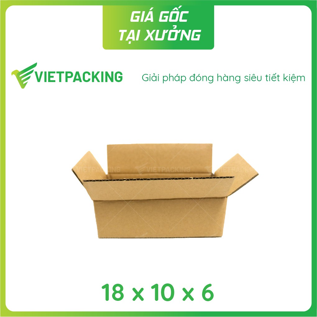 18x10x6 - 50 hộp carton đóng hàng vuông vức, cứng cáp V261