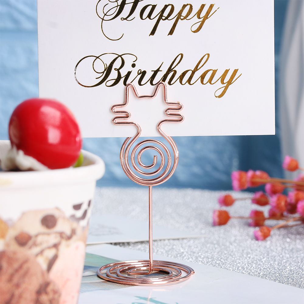 Set 1/ 5 kẹp giấy hình mèo bằng kim loại trang trí để bàn dễ thương