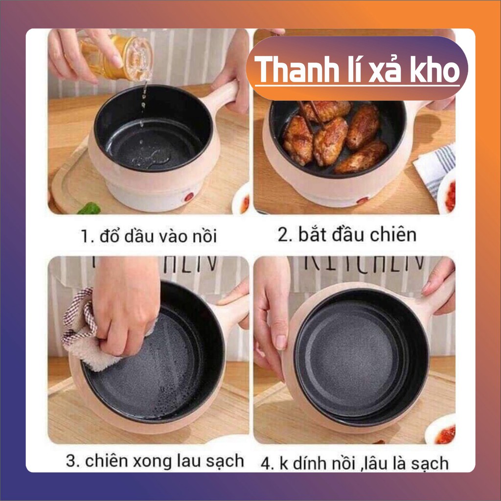 [FREE SHIP] [ HÀNG LOẠI 1 CÓ 2 NẤC ] NỒI LẨU MINI 2 TẦNG ĐA NĂNG CHỐNG DÍNH - CHIÊN - XÀO - LẨU - NẤU CƠM TẶNG XỬNG HẤP 