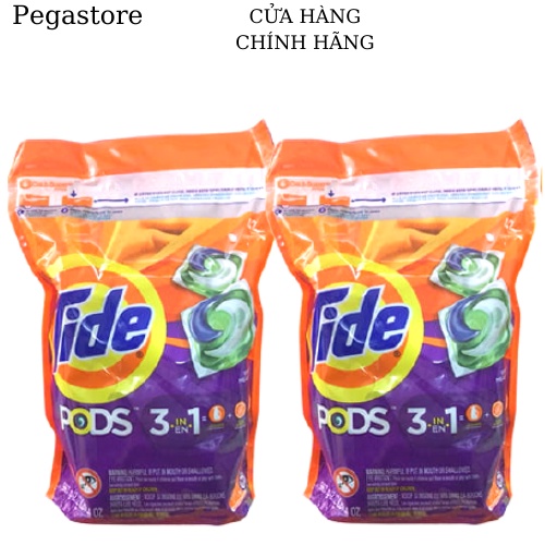 Viên giặt Tide Mỹ 42 Viên Pods / Viên giặt quần áo Tide 3in1/ Viên xả thơm quần áo Tide 967g