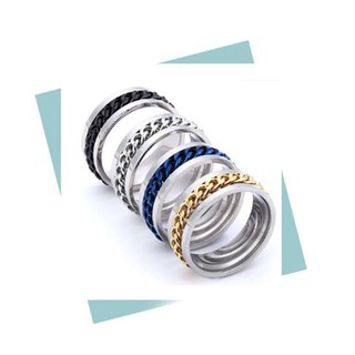 Nhẫn nam khui bia nam nữ dây xích xoay phong cách hàn quốc
