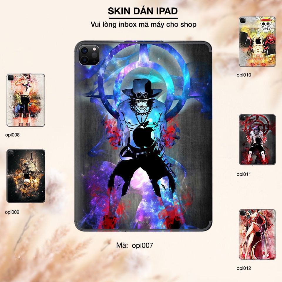 Skin dán iPad in hình One Piece 02 (inbox mã máy cho Shop)