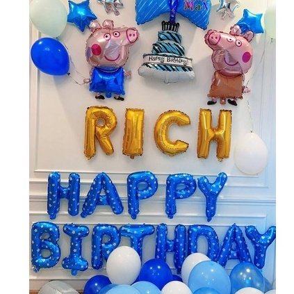 Set bong bóng phụ kiện trang trí sinh nhật cho bé trai bé gái 35-40cm - BOBABO