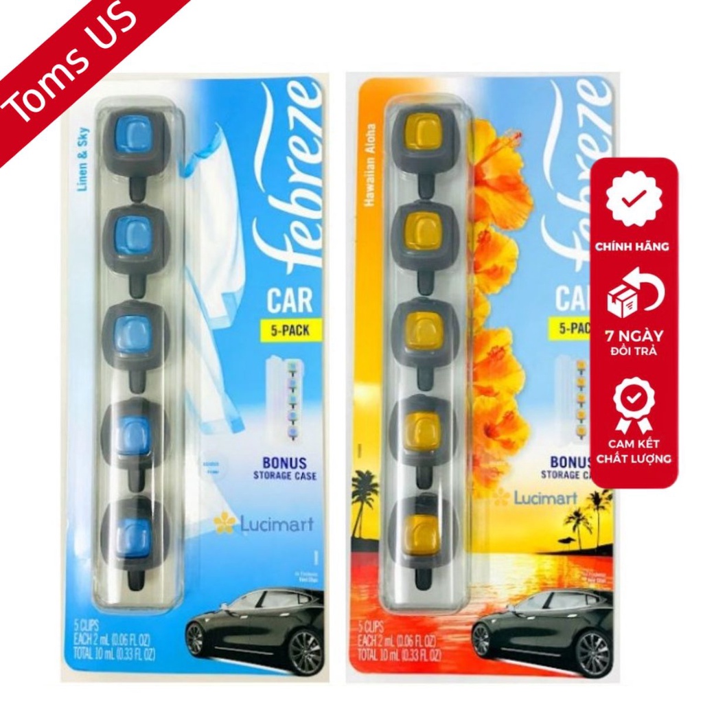 Tinh dầu nước hoa Ô Tô Febreze Car Vent Air Freshener Cao Cấp Kẹp Cửa Gió Điều Hòa Xe Hơi - 𝐓𝐨𝐦𝐬𝐔𝐒