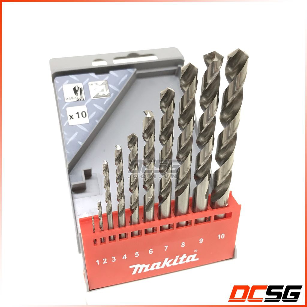 Bộ 10 mũi khoan kim loại HSS-G Makita D-57205| DCSG