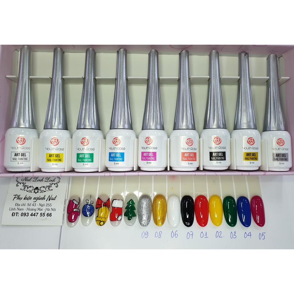Gel cọ nét Hoa Hồng  siêu đặc lẻ màu đen- trắng