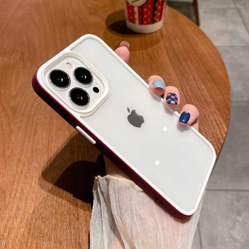 Ốp Điện Thoại Trong Suốt Hai Màu Sang Trọng Cho Iphone 13 12 11 Pro Max XR X XS Max 7 8 Plus