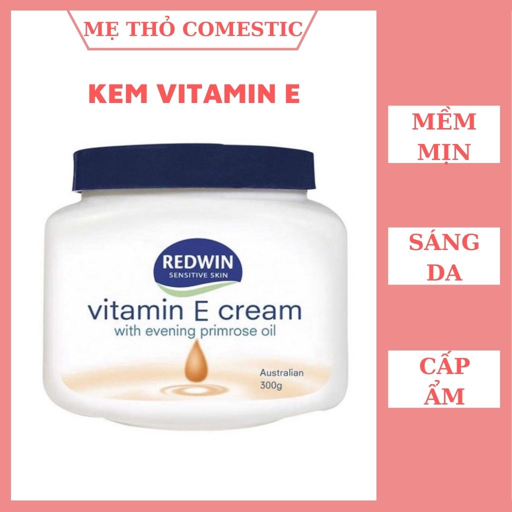 Kem dưỡng ẩm vitamin E Redwin Cream Úc hạn chế khô da cho mùa đông trọn vẹn