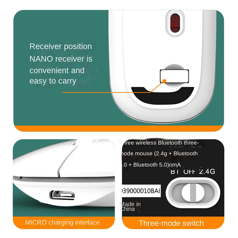 Chuột không dây Bluetooth Có Thể Sạc Lại Cho Laptop PC