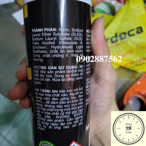 Dung dịch vệ sinh nhông sên dĩa Thunder Oil &amp; Grease Cleaner , rửa dầu mỡ, kim loại , lốc máy