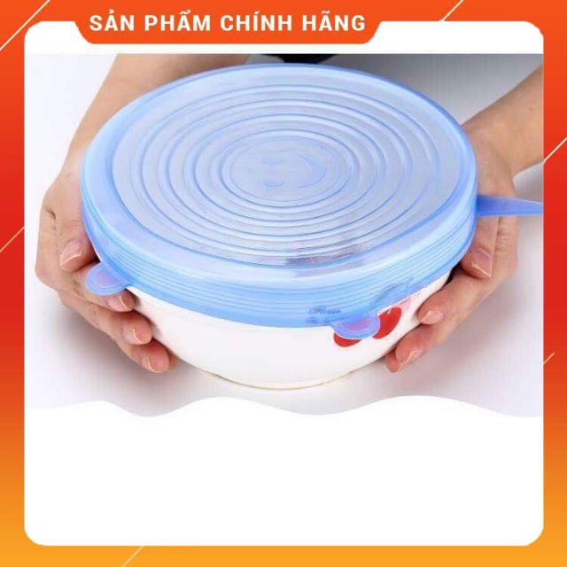 [HÀNG SIÊU TỐT] Bộ 6 nắp đậy thực phẩm silicon đa năng