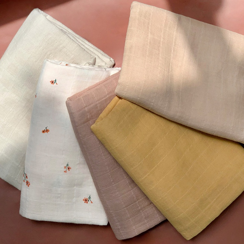 Chăn Quấn Em Bé 2 Lớp 120x120cm In Hình Đáng Yêu