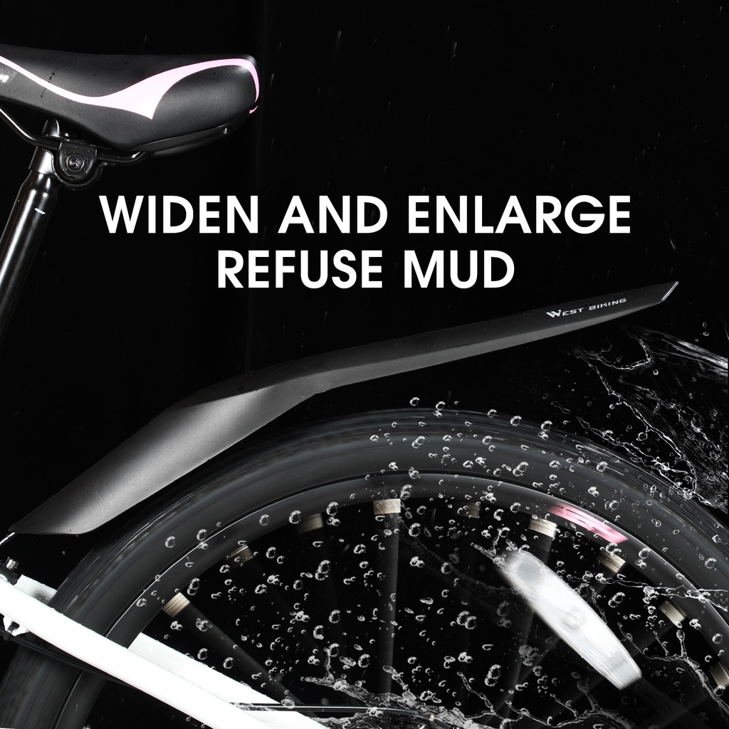 Miếng chắn bùn dành cho xe đạp MTB WEST BIKING thiết kế dài và bền bỉ 22-24 Inch