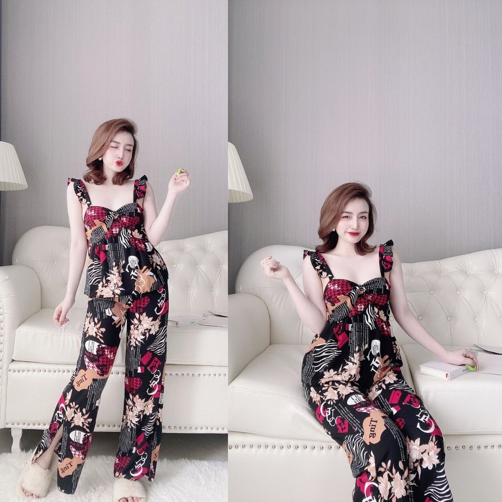 Đồ ngủ nữ, Đồ Ngủ 2 dây lụa Mango cao cấp mềm mại xinh xắn &lt; 63kg